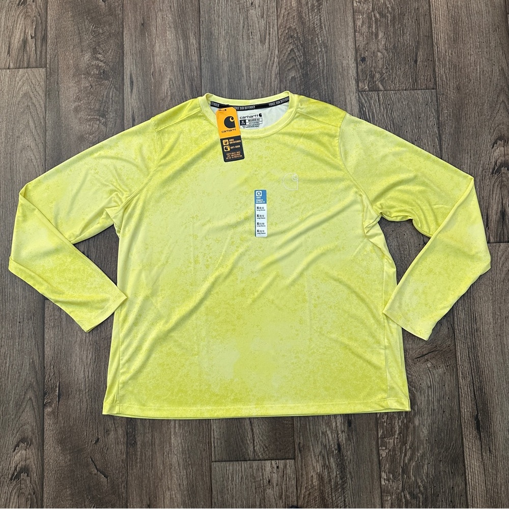 Carhartt Force Sun Defender Long Sleeve UPF 50+ Shirt Women’s Size XL Yellow